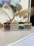 Luxury Acrylic Spice Jar Set with Metal Stand