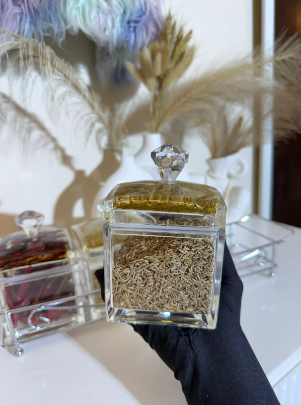 Luxury Acrylic Spice Jar Set with Metal Stand