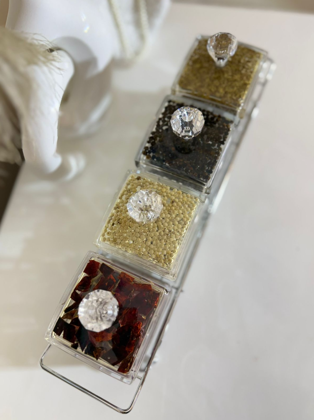 Luxury Acrylic Spice Jar Set with Metal Stand
